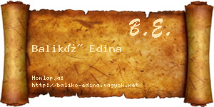 Balikó Edina névjegykártya