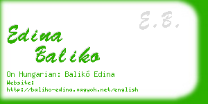edina baliko business card