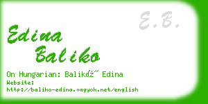 edina baliko business card